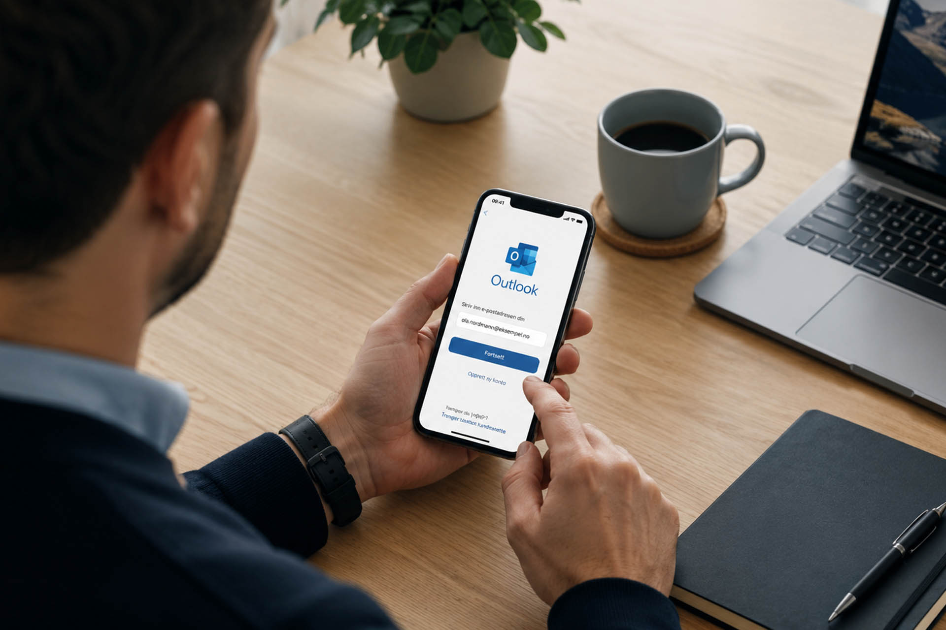 Sette opp outlook pa mobilen