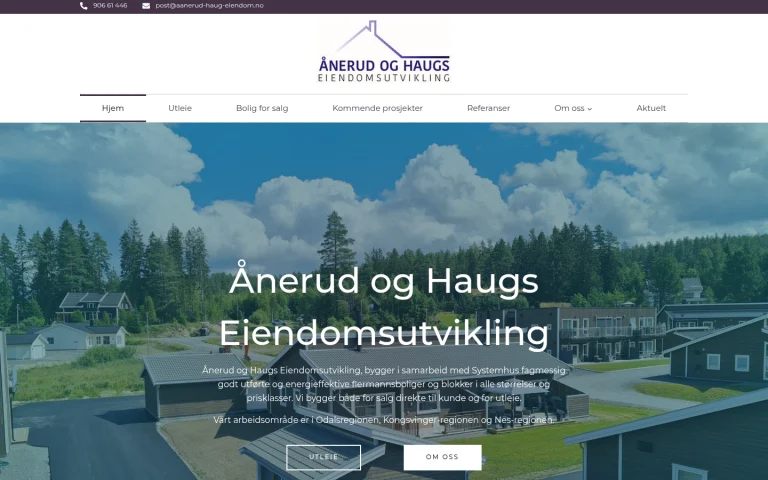 Forsiden til aanerud-haug-eiendom.no