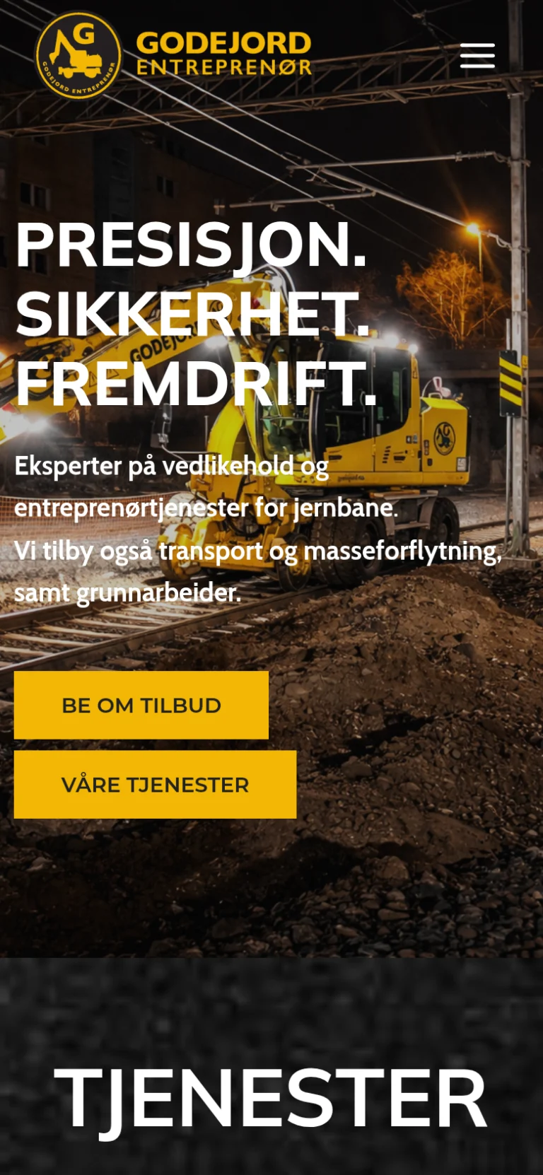 Forsiden til godejord.no på mobil