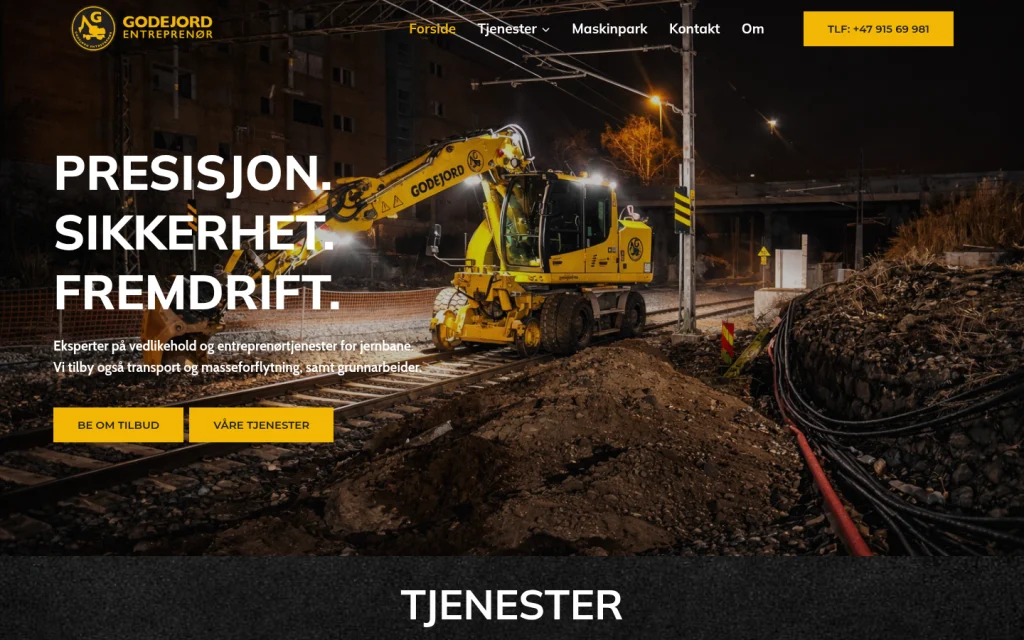 Forsiden til godejord.no på PC